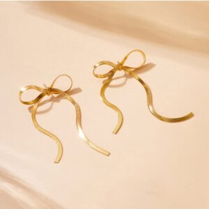 statement drop down bow earrings