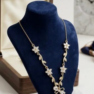 Statement Anti Tarnish Golden Crystal Studded Chain