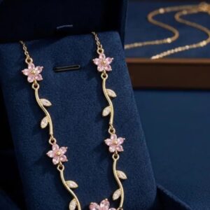 Pink Stylish Anti Tarnish Necklace