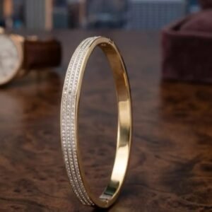Beautiful Diamond Studded Golden Kada