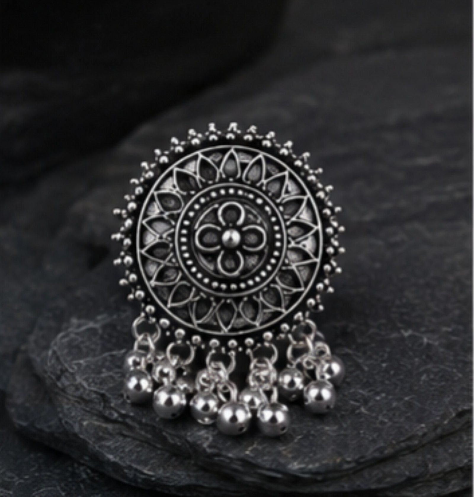 Mandala Art Navratri Statement Ring