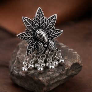 Statement Cute Flower Oxidised Ring
