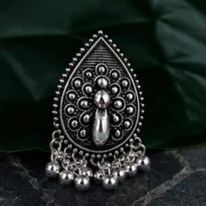 Special Peacock Oxidised Statement Ring